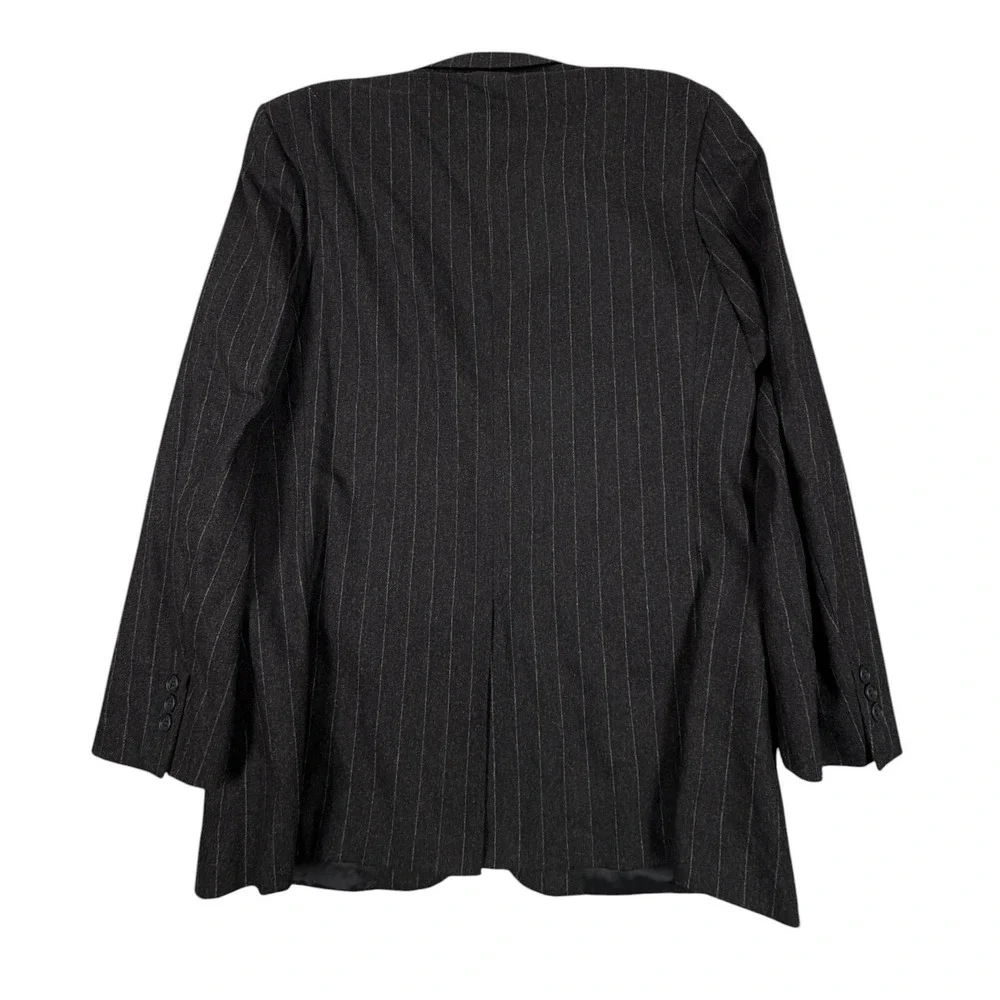Valentino Uomo Suit Jacket Men Size 42R Charcoal Pinstripe Made in Italy Wool